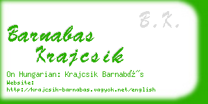 barnabas krajcsik business card